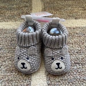 Carter’s Just One You Baby Boys’ Knitted Bear Slippers- Gray- Size Newborn